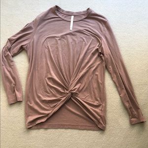 Front Knot Long Sleeve Shirt